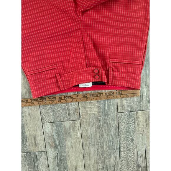 Anthropologie Red Check The Essential Slim High Waist Trousers Pants Size 8 - Picture 11 of 12